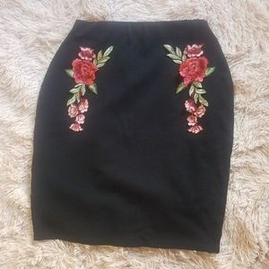 Rose pencil skirt